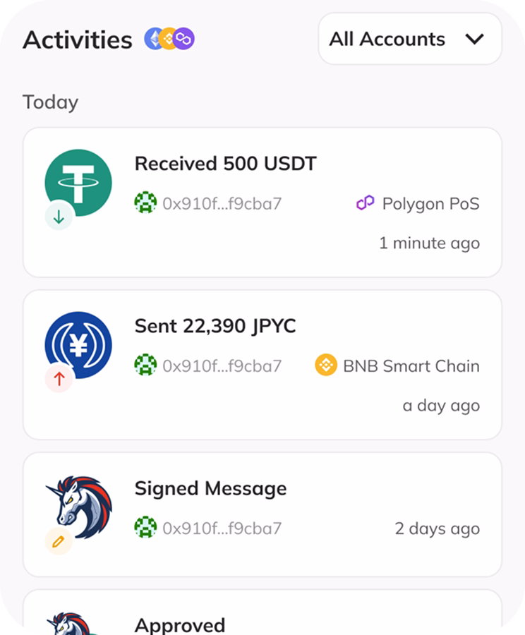 ウォレットアクティビティ & 通知 screenshot 1